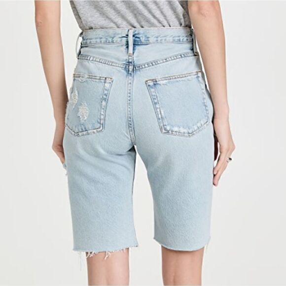 Frame Le Vintage Bermuda Distressed Denim Shorts In Drenched Size 24 NWT - Picture 2 of 16